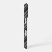 Fünf Streifen, grau und kohlefrei iPhone 16 Hülle (Rechte Seite)