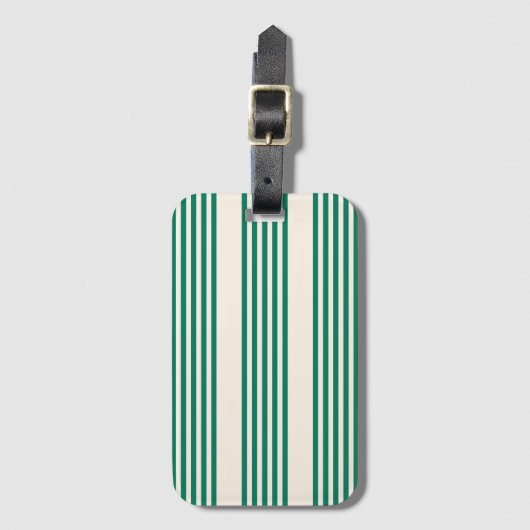 Fünf Streifen, grün und beige Gepäckanhänger (Vorderseite Vertikal)