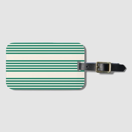 Fünf Streifen, grün und beige Gepäckanhänger (Vorderseite (Horizontal))