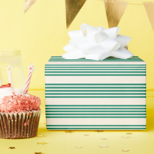Fünf Streifen, grün und beige Geschenkpapier