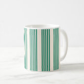 Fünf Streifen, grün und beige Kaffeetasse (VorderseiteRechts)