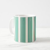 Fünf Streifen, grün und beige Kaffeetasse (Vorderseite Links)