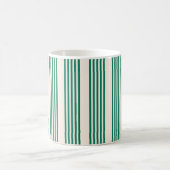 Fünf Streifen, grün und beige Kaffeetasse (Mittel)