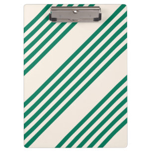 Fünf Streifen, grün und beige Klemmbrett