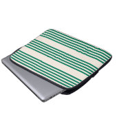 Fünf Streifen, grün und beige Laptopschutzhülle (Vorne Knopf)
