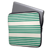 Fünf Streifen, grün und beige Laptopschutzhülle (Vorderseite Links)