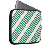Fünf Streifen, grün und beige Laptopschutzhülle (Vorne Rechts)