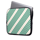 Fünf Streifen, grün und beige Laptopschutzhülle (Vorderseite Links)
