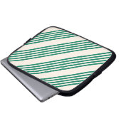 Fünf Streifen, grün und beige Laptopschutzhülle (Vorne Knopf)