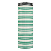 Fünf Streifen, grün und beige Thermosbecher (Rückseite)