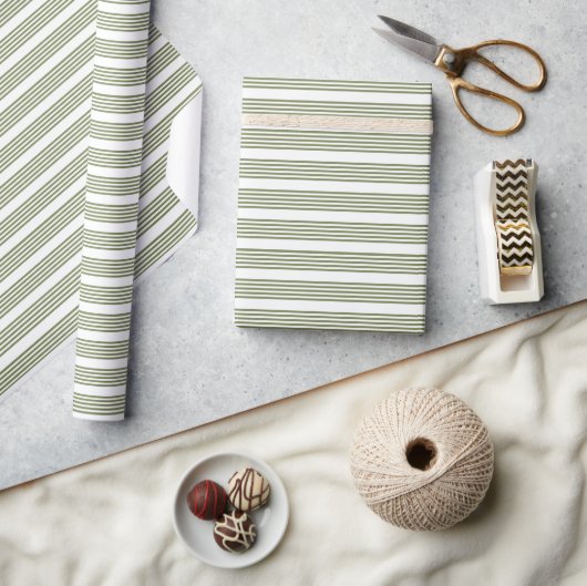 Fünf Streifen, grün und weiß Geschenkpapier (Kunsthandwerk)