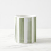 Fünf Streifen, grün und weiß Kaffeetasse (Mittel)