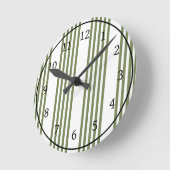 Fünf Streifen, grün und weiß Runde Wanduhr (Winkel)