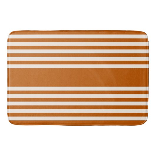 Fünf Streifen in Beige und Orange Badematte (Vorderseite)