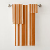 Fünf Streifen in Beige und Orange Badhandtuch Set (Insitu)