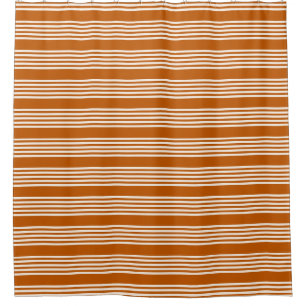 Fünf Streifen in Beige und Orange Duschvorhang