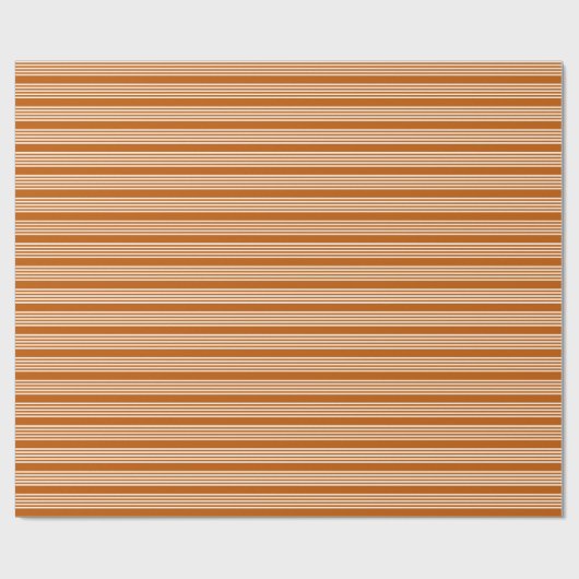 Fünf Streifen in Beige und Orange Geschenkpapier (Flach)