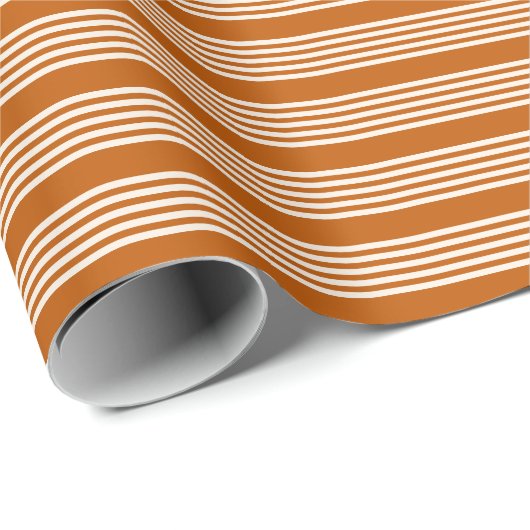 Fünf Streifen in Beige und Orange Geschenkpapier (Rolleneckpunkt)
