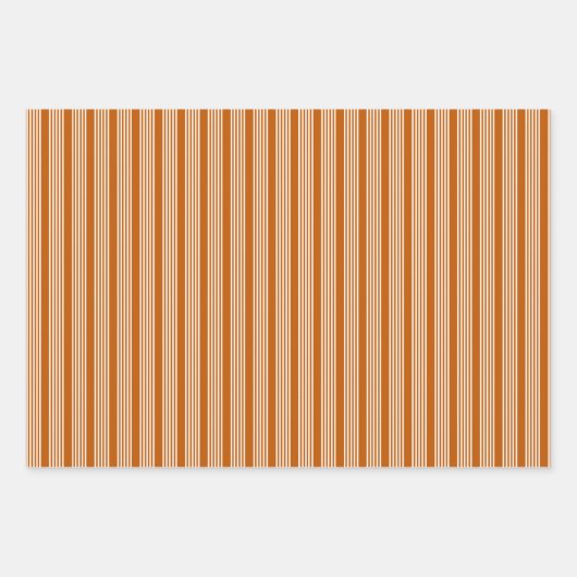 Fünf Streifen in Beige und Orange Geschenkpapier Set (Vorderseite 3)