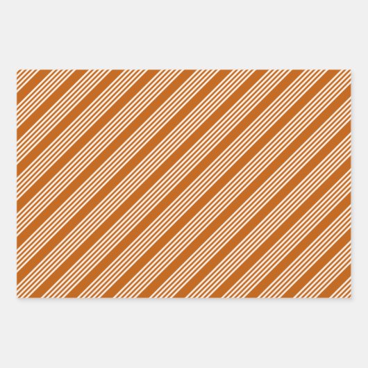 Fünf Streifen in Beige und Orange Geschenkpapier Set (Vorderseite 2)