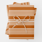 Fünf Streifen in Beige und Orange Geschenkpapier Set (Beispiel)