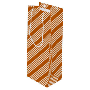 Fünf Streifen in Beige und Orange Geschenktüte Für Weinflaschen