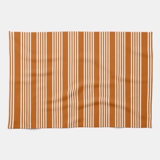 Fünf Streifen in Beige und Orange Geschirrtuch (Horizontal)