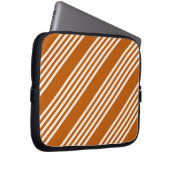 Fünf Streifen in Beige und Orange Laptopschutzhülle (Vorne Rechts)