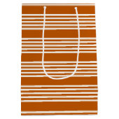 Fünf Streifen in Beige und Orange Mittlere Geschenktüte (Rückseite)