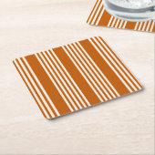 Fünf Streifen in Beige und Orange Rechteckiger Pappuntersetzer (angewinkelt)