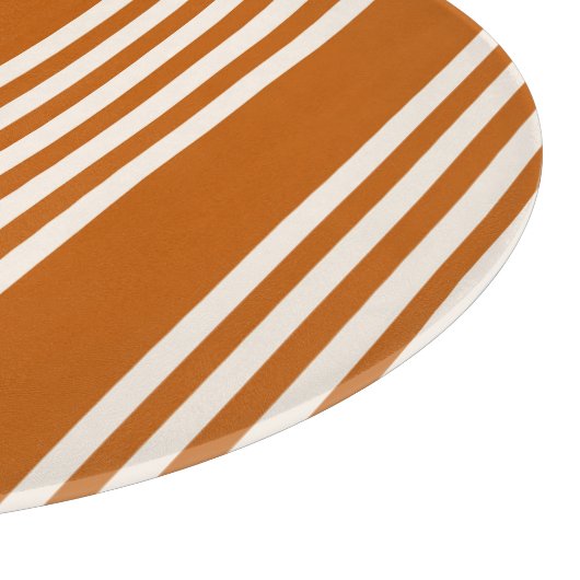 Fünf Streifen in Beige und Orange Schneidebrett (Ecke)
