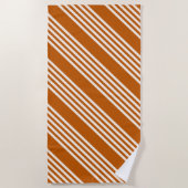 Fünf Streifen in Beige und Orange Strandtuch (Vorderseite)