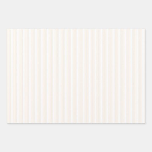 Fünf Streifen in Beige und Weiß Geschenkpapier Set (Vorderseite 3)