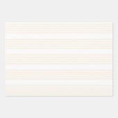 Fünf Streifen in Beige und Weiß Geschenkpapier Set (Vorderseite)
