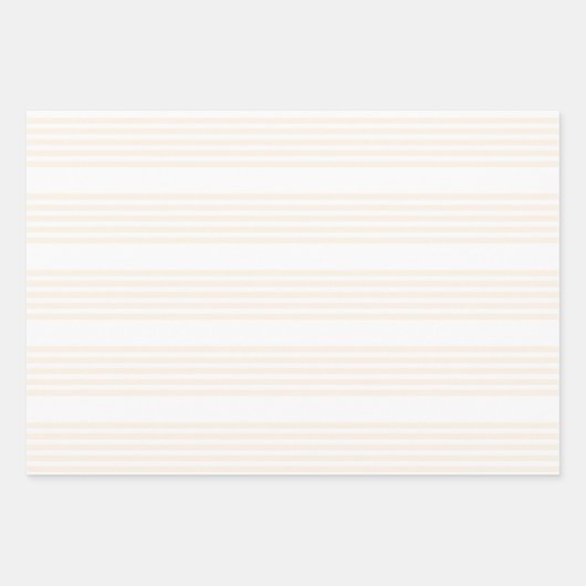 Fünf Streifen in Beige und Weiß Geschenkpapier Set (Vorderseite)