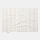 Fünf Streifen in Beige und Weiß Geschirrtuch (Horizontal)