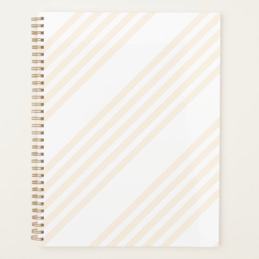 Fünf Streifen in Beige und Weiß Planer (Vorderseite)