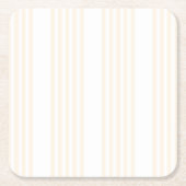 Fünf Streifen in Beige und Weiß Rechteckiger Pappuntersetzer (Vorderseite)