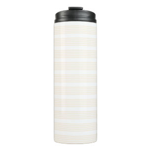 Fünf Streifen in Beige und Weiß Thermosbecher