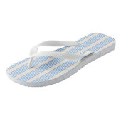 Fünf Streifen in Blau und Beige Badesandalen (Schrägansicht)