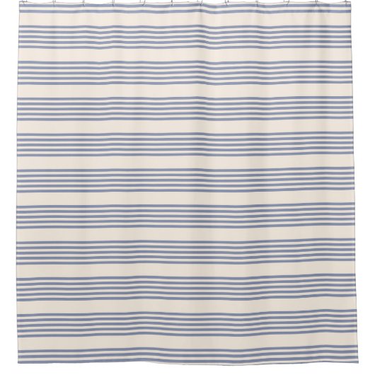 Fünf Streifen in Blau und Beige Duschvorhang (Vorderseite)