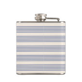 Fünf Streifen in Blau und Beige Flachmann (Rückseite)