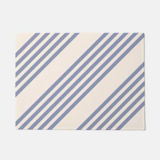 Fünf Streifen in Blau und Beige Fußmatte (Vorderseite)
