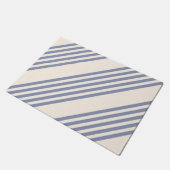 Fünf Streifen in Blau und Beige Fußmatte (Schrägansicht)