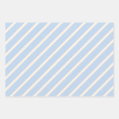 Fünf Streifen in Blau und Beige Geschenkpapier Set (Vorderseite 2)