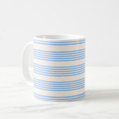 Fünf Streifen in Blau und Beige Kaffeetasse (Vorderseite Links)