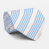 Fünf Streifen in Blau und Beige Krawatte (Gerollt)