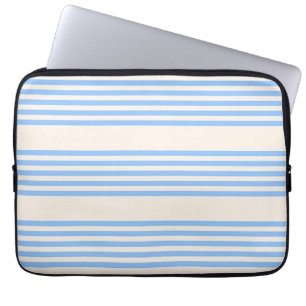 Fünf Streifen in Blau und Beige Laptopschutzhülle