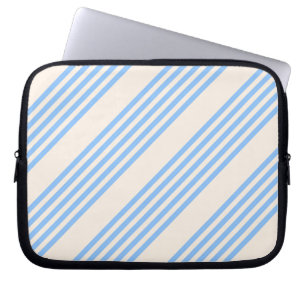Fünf Streifen in Blau und Beige Laptopschutzhülle