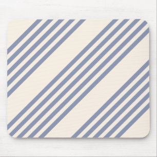 Fünf Streifen in Blau und Beige Mousepad